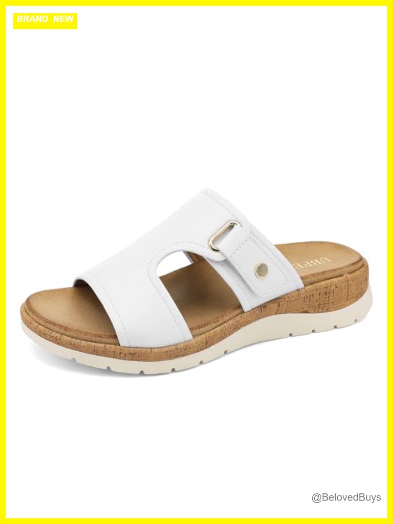 Women's Platform Sandals With Arch Support, Lightweight Low Wedge, Adjustable